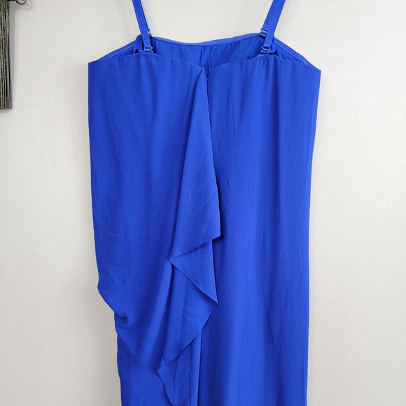 BCBGMaxAzria Grace Strapless Dress Draped Flowy Maxi Blouson Royal Blue Gown 2 - Picture 11 of 12